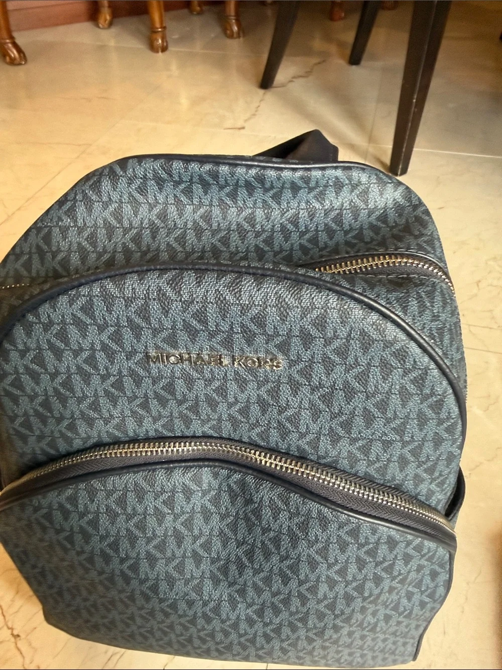 Michael Kors Dark Blue MK Logo Backpack NEVER WORN BRAND NEW